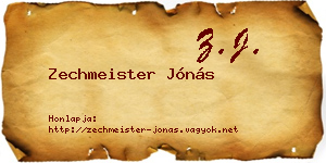 Zechmeister Jónás névjegykártya